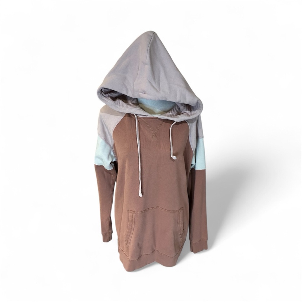 Abercrombie & Fitch Brown and Gray Hoodie Sweater